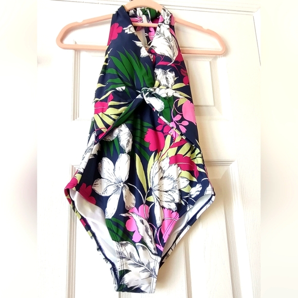 NWOT Kona Sol One Piece Floral Halter Swimsuit Size Small. - Picture 2 of 4